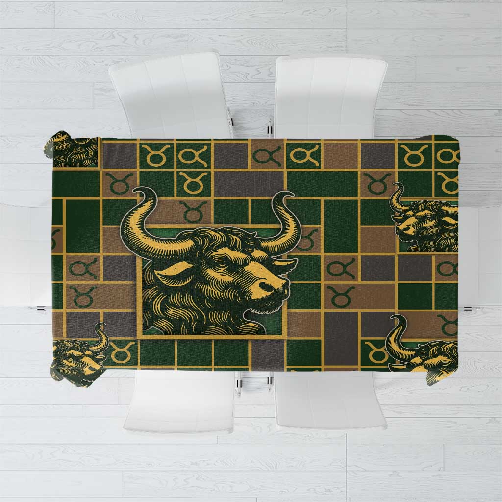 Taurus Zodiac Tablecloth Checkered Pattern