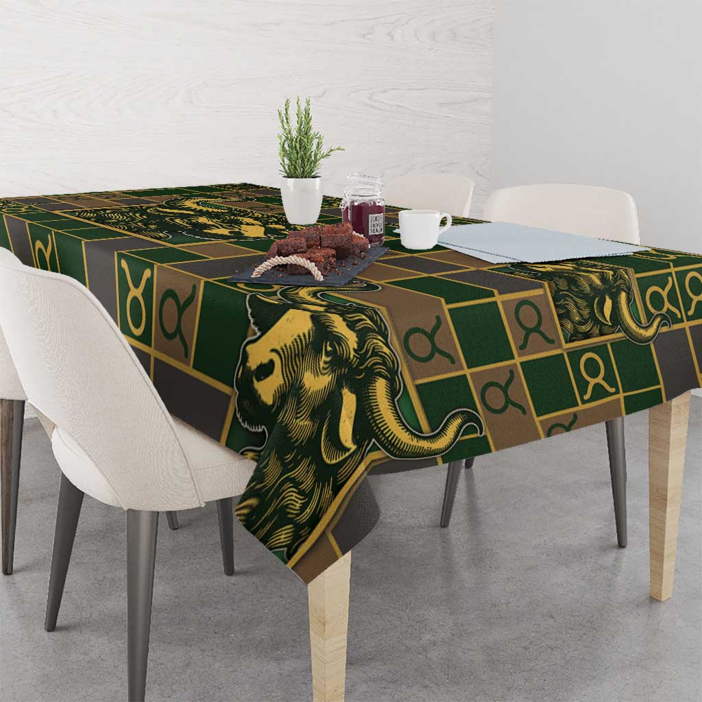 Taurus Zodiac Tablecloth Checkered Pattern
