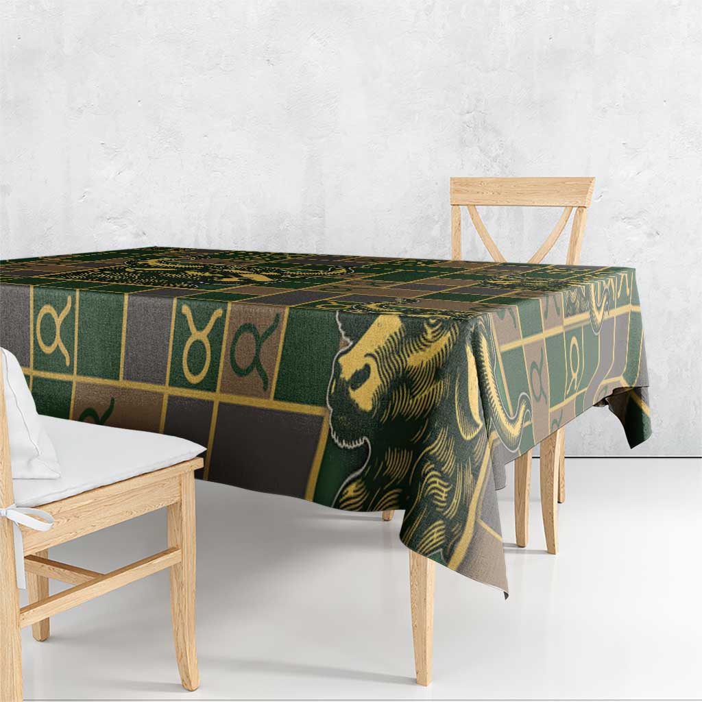 Taurus Zodiac Tablecloth Checkered Pattern