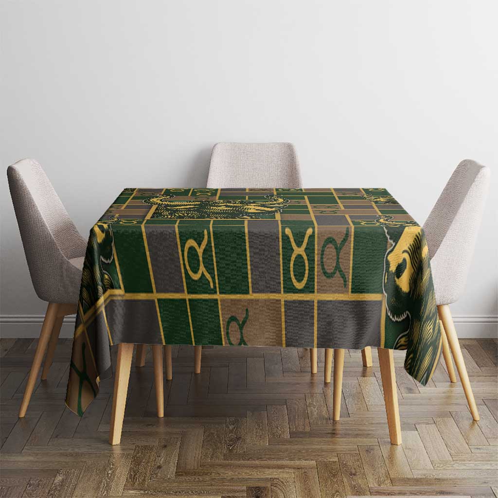 Taurus Zodiac Tablecloth Checkered Pattern