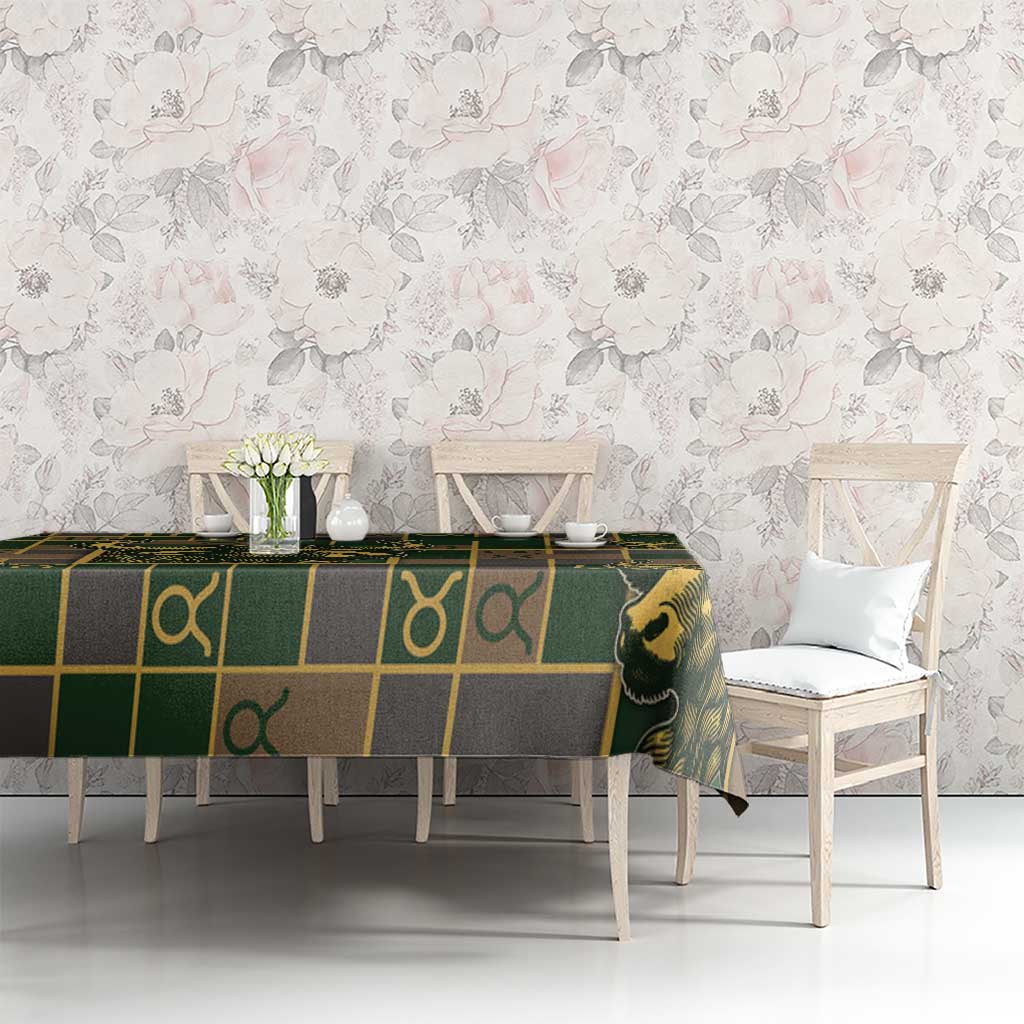 Taurus Zodiac Tablecloth Checkered Pattern