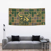 Taurus Zodiac Tapestry Checkered Pattern