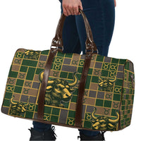 Taurus Zodiac Travel Bag Checkered Pattern