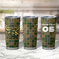 Custom Taurus Zodiac Tumbler Cup Checkered Pattern