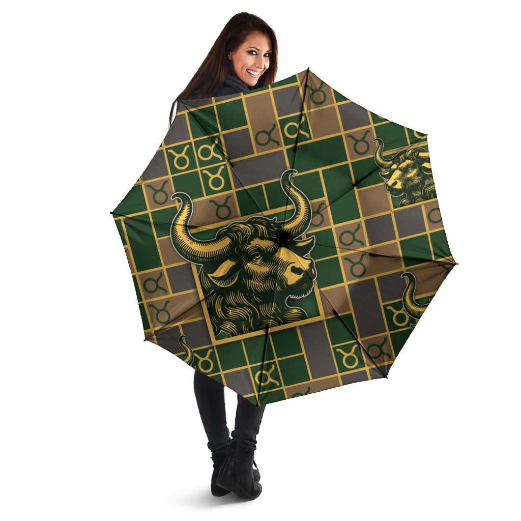 Taurus Zodiac Umbrella Checkered Pattern