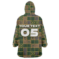 Custom Taurus Zodiac Wearable Blanket Hoodie Checkered Pattern