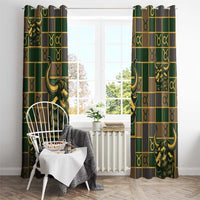 Taurus Zodiac Window Curtain Checkered Pattern
