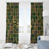 Taurus Zodiac Window Curtain Checkered Pattern