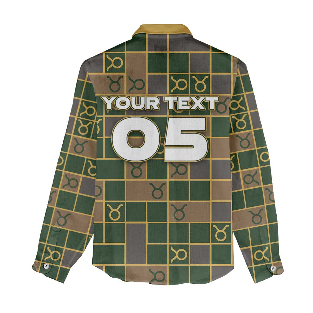 Custom Taurus Zodiac Women Casual Shirt Checkered Pattern