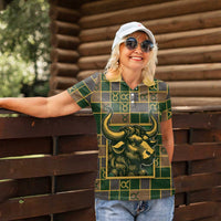 Custom Taurus Zodiac Women Polo Shirt Checkered Pattern