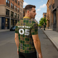 Custom Taurus Zodiac Zipper Polo Shirt Checkered Pattern