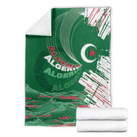 Algeria Football Blanket Glitch Effect Desert Lines And Star Crescent
