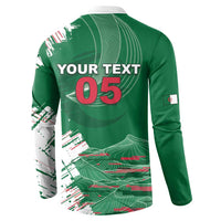 Custom Algeria Football Button Sweatshirt Glitch Effect Desert Lines And Star Crescent
