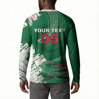 Custom Algeria Football Button Sweatshirt Glitch Effect Desert Lines And Star Crescent