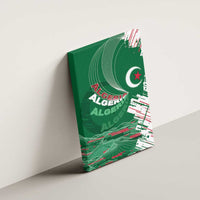 Algeria Football Canvas Wall Art Glitch Effect Desert Lines And Star Crescent