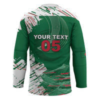 Custom Algeria Football Hockey Jersey Glitch Effect Desert Lines And Star Crescent