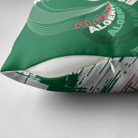 Algeria Football Pillow Cover Glitch Effect Desert Lines And Star Crescent
