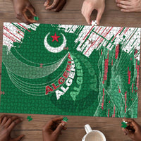 Algeria Football Puzzle Glitch Effect Desert Lines And Star Crescent