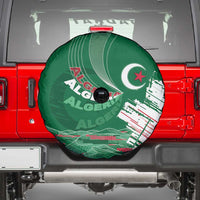 Algeria Football Spare Tire Cover Glitch Effect Desert Lines And Star Crescent