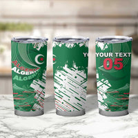 Custom Algeria Football Tumbler Cup Glitch Effect Desert Lines And Star Crescent