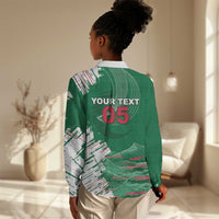 Custom Algeria Football Women Casual Shirt Glitch Effect Desert Lines And Star Crescent