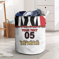 Custom England Football Laundry Basket Gold Lions And Minimalist Floral