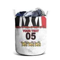 Custom England Football Laundry Basket Gold Lions And Minimalist Floral