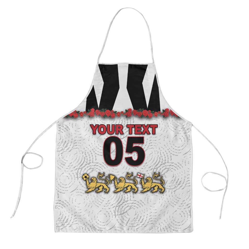 Custom England Football Apron Gold Lions And Minimalist Floral