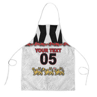 Custom England Football Apron Gold Lions And Minimalist Floral