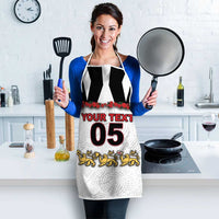 Custom England Football Apron Gold Lions And Minimalist Floral