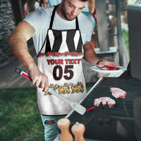Custom England Football Apron Gold Lions And Minimalist Floral