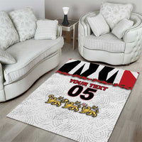 Custom England Football Area Rug Gold Lions And Minimalist Floral