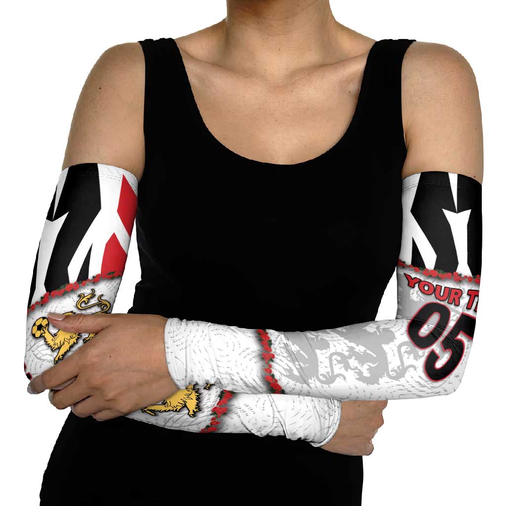 Custom England Football Arm Sleeves Gold Lions And Minimalist Floral