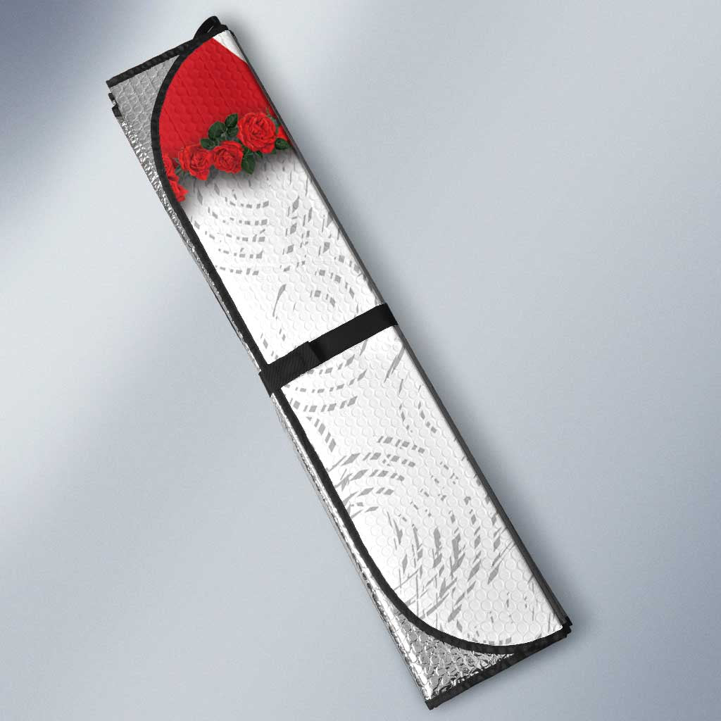 Custom England Football Auto Sun Shade Gold Lions And Minimalist Floral