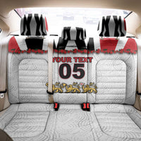 Custom England Football Back Car Seat Cover Gold Lions And Minimalist Floral