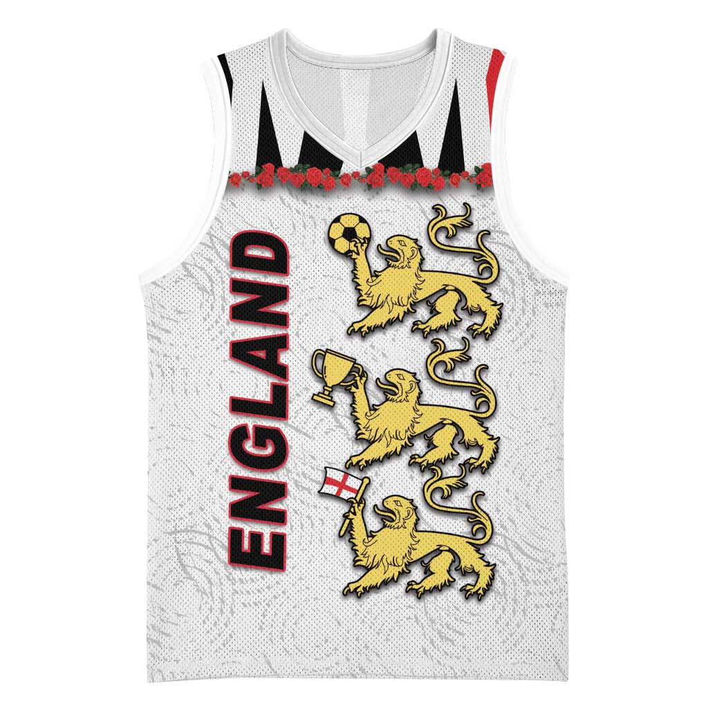 Custom England Football Basketball Jersey Gold Lions And Minimalist Floral