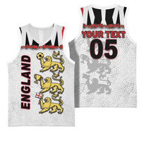 Custom England Football Basketball Jersey Gold Lions And Minimalist Floral