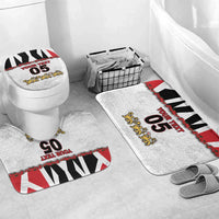 Custom England Football Bathroom Set Gold Lions And Minimalist Floral