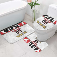 Custom England Football Bathroom Set Gold Lions And Minimalist Floral