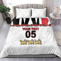 Custom England Football Bedding Set Gold Lions And Minimalist Floral