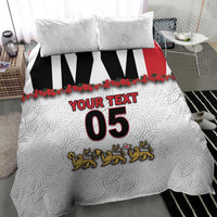 Custom England Football Bedding Set Gold Lions And Minimalist Floral