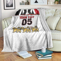 Custom England Football Blanket Gold Lions And Minimalist Floral