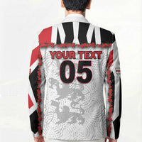 Custom England Football Blazer Gold Lions And Minimalist Floral