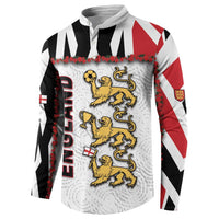 Custom England Football Button Sweatshirt Gold Lions And Minimalist Floral