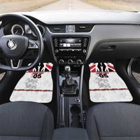 Custom England Football Car Mats Gold Lions And Minimalist Floral