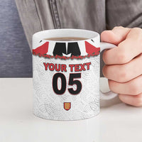 Custom England Football Ceramic Mug Gold Lions And Minimalist Floral