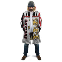 Custom England Football Cloak Gold Lions And Minimalist Floral