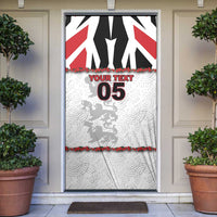 Custom England Football Door Cover Gold Lions And Minimalist Floral