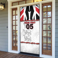 Custom England Football Door Cover Gold Lions And Minimalist Floral