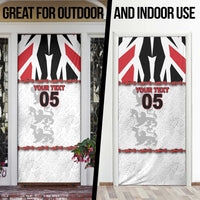 Custom England Football Door Cover Gold Lions And Minimalist Floral